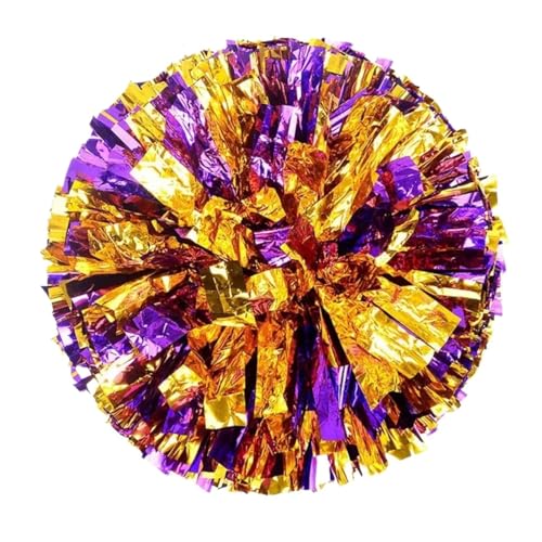 ANQKYO Cheerleader Pompons 8 stücke 28 cm Cheerleading Pom Poms Jubeln Ball Sport Spiel Vocal Dance Party Konzert Dekorateur Requisiten Club Liefert(Purple-Gold) von ANQKYO