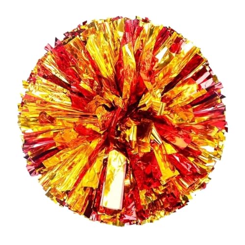 ANQKYO Cheerleader Pompons 8 stücke 28 cm Cheerleading Pom Poms Jubeln Ball Sport Spiel Vocal Dance Party Konzert Dekorateur Requisiten Club Liefert(Red-Gold) von ANQKYO