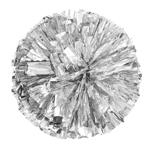 ANQKYO Cheerleader Pompons 8 stücke 28 cm Cheerleading Pom Poms Jubeln Ball Sport Spiel Vocal Dance Party Konzert Dekorateur Requisiten Club Liefert(Silver) von ANQKYO