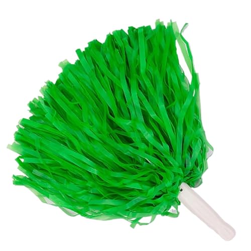 ANQKYO Cheerleader Pompons 8PC 25CM Cheer Dance Sport Wettbewerb Cheerleading Pom Poms Blume Ball for Für Fußball Basketball Spiel Pompon(Green) von ANQKYO