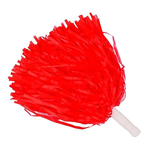 ANQKYO Cheerleader Pompons 8PC 25CM Cheer Dance Sport Wettbewerb Cheerleading Pom Poms Blume Ball for Für Fußball Basketball Spiel Pompon(Red) von ANQKYO