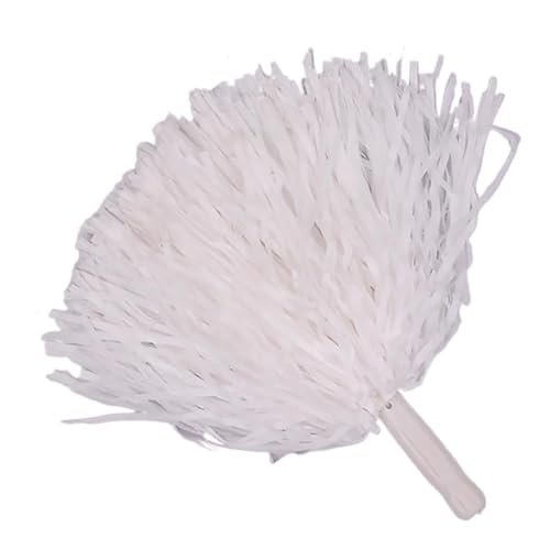 ANQKYO Cheerleader Pompons 8PC 25CM Cheer Dance Sport Wettbewerb Cheerleading Pom Poms Blume Ball for Für Fußball Basketball Spiel Pompon(White) von ANQKYO