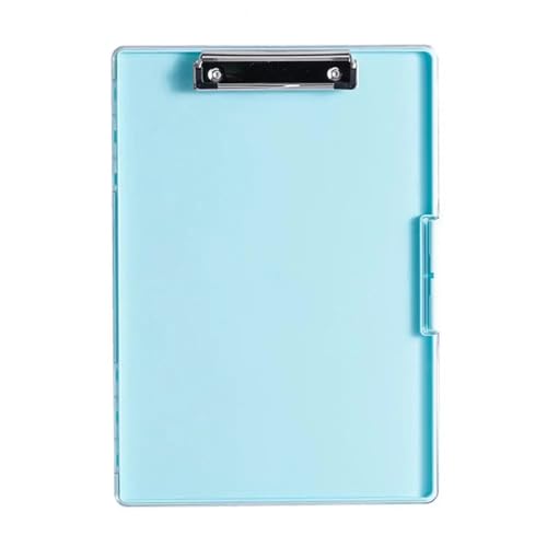 Klemmbrett 2 Stück Klemmbrett, Büro-Zwischenablage, doppellagige seitliche Öffnungsverschlüsse, hält mit Stiftetui, Pflege-Zwischenablage, Ordneretui, Bürobedarf(Light Blue) von ANQKYO