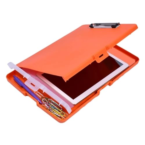 Klemmbrett 2 stücke Zwischenablage Tragbare Datei Fall Mit Datei Zwischenablage Stift Box Dokument Datei Ordner for Büro(Orange) von ANQKYO
