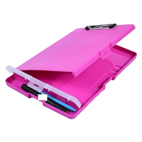 Klemmbrett 2 stücke Zwischenablage Tragbare Datei Fall Mit Datei Zwischenablage Stift Box Dokument Datei Ordner for Büro(Rose red) von ANQKYO