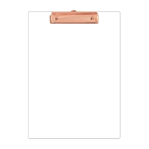 Klemmbrett 4 Stück A4-Klemmbrett, transparenter Klemmbrett-Aktenhalter, flacher Clip, hält 30 Blatt Bürobedarf(Rose gold) von ANQKYO