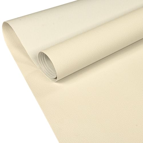ANRO Kunstleder Lederimitat Lederstoff Polsterstoff Nappaprägung Texturiert Meterware Bezugsstoff Creme 120x140cm ANRO Kunstleder Lederimitat Lederstoff Polsterstoff Nappaprägung Texturiert Meterware Bezugsstoff Creme 120x140cm von ANRO