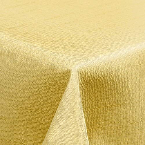 ANRO Tischdecke Tischwäsche Leinenoptik Uni Bogenrand Leichter Tischtuch Polyester Gold 150cm Rund ANRO Tischdecke Tischwäsche Leinenoptik Uni Bogenrand Leichter Tischtuch Polyester Gold 150cm Rund von ANRO