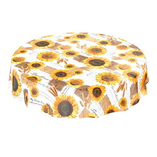 ANRO Tischdecke Wachstischdecke Wachstuch Wachstuchtischdecke Sonnenblumen Sommer Weizen Rund 120cm, Schnittkante ANRO Tischdecke Wachstischdecke Wachstuch Wachstuchtischdecke Sonnenblumen Sommer Weizen Rund 120cm, Schnittkante von ANRO