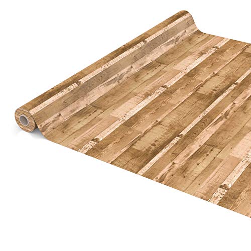 ANRO Tischdecke Wachstuch abwaschbar Wachstuchtischdecke Wachstischdecke Holz Diele Beige-Braun 2000x140cm (20m) von ANRO