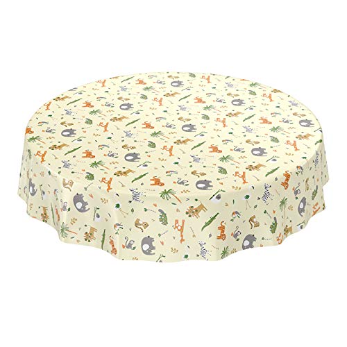 ANRO Tischdecke Wachstuch abwaschbar Wachstuchtischdecke Wachstischdecke Kinder Geburtstag Tiere Hellgrün Rund 140cm ANRO Tischdecke Wachstuch abwaschbar Wachstuchtischdecke Wachstischdecke Kinder Geburtstag Tiere Hellgrün Rund 140cm von ANRO