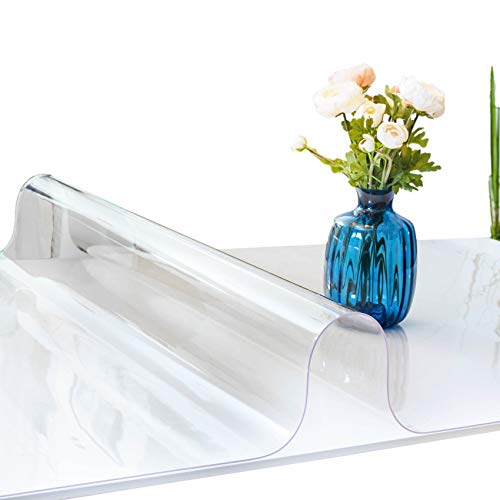 ANRO Tischfolie durchsichtig abwaschbar 2mm Transparent Tischdecke Weich PVC Folie 100x220cm Viele Größen (1000) von ANRO