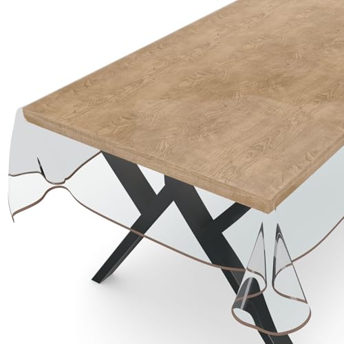 ANRO Transparente Tischdecke Schutzdecke Glasklar Durchsichtig Klarsichtfolie - Marta - 0,3mm 260x140cm Farbe Beige ANRO Transparente Tischdecke Schutzdecke Glasklar Durchsichtig Klarsichtfolie - Marta - 0,3mm 260x140cm Farbe Beige von ANRO