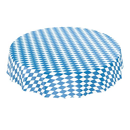 ANRO Wachstuch Tischdecke Wachstuchtischdecke Wachstischdecke Bayern Bayerische Raute Oktoberfest Rund 120cm von ANRO