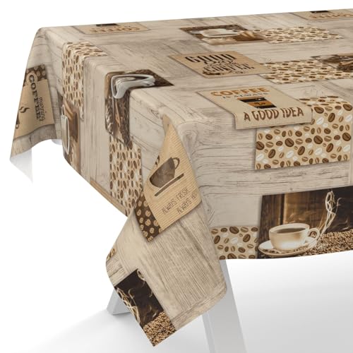 ANRO Wachstuchtischdecke Wachstischdecke Wachstuch Tischdecke abwaschbar Gartentischdecke Coffee 90x130cm Schnittkante ANRO Wachstuchtischdecke Wachstischdecke Wachstuch Tischdecke abwaschbar Gartentischdecke Coffee 90x130cm Schnittkante von ANRO
