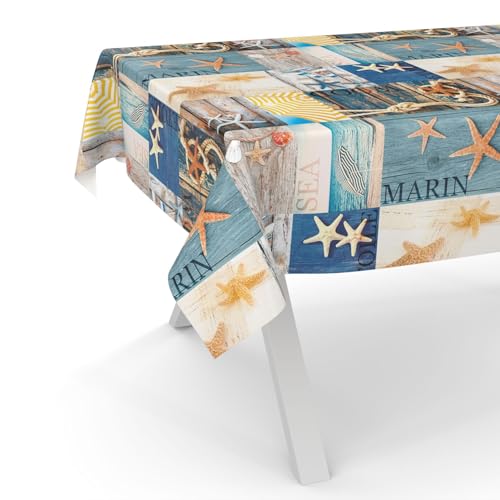 ANRO Wachstuchtischdecke Wachstischdecke Wachstuch Tischdecke abwaschbar Gartentischdecke Rund Oval Eckig Maritim 90x130cm Schnittkante ANRO Wachstuchtischdecke Wachstischdecke Wachstuch Tischdecke abwaschbar Gartentischdecke Rund Oval Eckig Maritim 90x130cm Schnittkante von ANRO