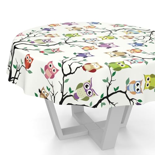 ANRO Wachstuchtischdecke Wachstischdecke Wachstuch Tischdecke abwaschbar Gartentischdecke Rund Oval Eckig Rund 140cm Schnittkante Eule ANRO Wachstuchtischdecke Wachstischdecke Wachstuch Tischdecke abwaschbar Gartentischdecke Rund Oval Eckig Rund 140cm Schnittkante Eule von ANRO