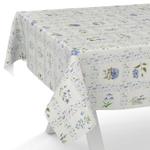 ANRO Wachstuchtischdecke Wachstischdecke Wachstuch Tischdecke abwaschbar Gartentischdecke Wasserabweisend 100x140cm Schnittkante Blumenkaro Blau ANRO Wachstuchtischdecke Wachstischdecke Wachstuch Tischdecke abwaschbar Gartentischdecke Wasserabweisend 100x140cm Schnittkante Blumenkaro Blau von ANRO