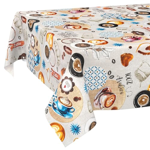 ANRO Wachstuchtischdecke Wachstischdecke Wachstuch Tischdecke abwaschbar Gartentischdecke Wasserabweisend 140x140cm Schnittkante Coffee Time ANRO Wachstuchtischdecke Wachstischdecke Wachstuch Tischdecke abwaschbar Gartentischdecke Wasserabweisend 140x140cm Schnittkante Coffee Time von ANRO