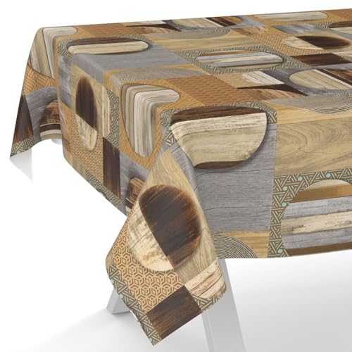 ANRO Wachstuchtischdecke Wachstischdecke Wachstuch Tischdecke abwaschbar Gartentischdecke Wasserabweisend 180x120cm Schnittkante Holz Patchwork Braun ANRO Wachstuchtischdecke Wachstischdecke Wachstuch Tischdecke abwaschbar Gartentischdecke Wasserabweisend 180x120cm Schnittkante Holz Patchwork Braun von ANRO