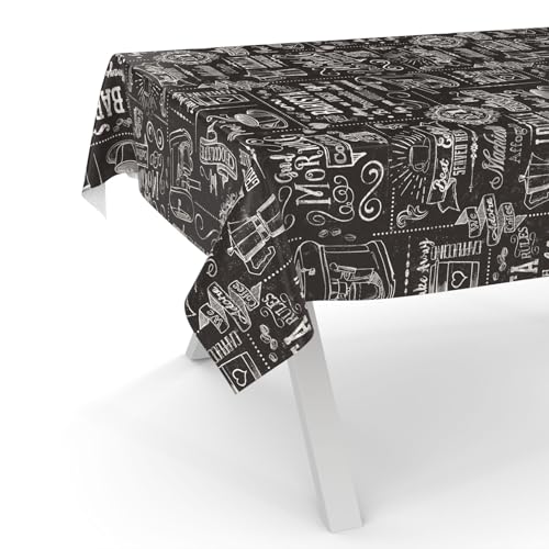 ANRO Wachstuchtischdecke Wachstischdecke Wachstuch Tischdecke abwaschbar Gartentischdecke Wasserabweisend 220x140cm Schnittkante Barista Schwarz ANRO Wachstuchtischdecke Wachstischdecke Wachstuch Tischdecke abwaschbar Gartentischdecke Wasserabweisend 220x140cm Schnittkante Barista Schwarz von ANRO