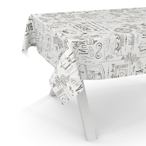 ANRO Wachstuchtischdecke Wachstischdecke Wachstuch Tischdecke abwaschbar Gartentischdecke Wasserabweisend 220x140cm Schnittkante Barista Weiß ANRO Wachstuchtischdecke Wachstischdecke Wachstuch Tischdecke abwaschbar Gartentischdecke Wasserabweisend 220x140cm Schnittkante Barista Weiß von ANRO