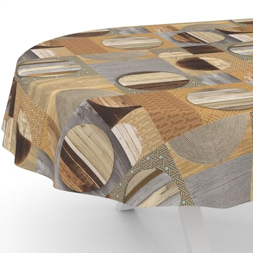 ANRO Wachstuchtischdecke Wachstischdecke Wachstuch Tischdecke abwaschbar Gartentischdecke Wasserabweisend Oval 180x140cm Schnittkante Holz Patchwork Braun ANRO Wachstuchtischdecke Wachstischdecke Wachstuch Tischdecke abwaschbar Gartentischdecke Wasserabweisend Oval 180x140cm Schnittkante Holz Patchwork Braun von ANRO