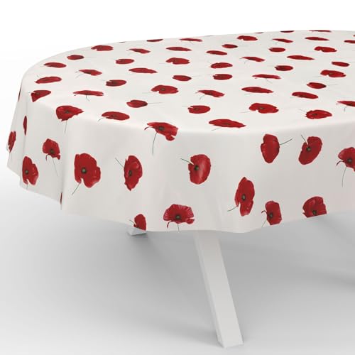 ANRO Wachstuchtischdecke Wachstischdecke Wachstuch Tischdecke abwaschbar Gartentischdecke Wasserabweisend Oval 200x140cm Schnittkante Mohnblume ANRO Wachstuchtischdecke Wachstischdecke Wachstuch Tischdecke abwaschbar Gartentischdecke Wasserabweisend Oval 200x140cm Schnittkante Mohnblume von ANRO