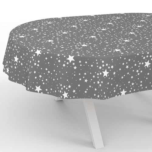 ANRO Wachstuchtischdecke Wachstischdecke Wachstuch Tischdecke abwaschbar Gartentischdecke Wasserabweisend Oval 260x140cm Schnittkante Sterne Silber ANRO Wachstuchtischdecke Wachstischdecke Wachstuch Tischdecke abwaschbar Gartentischdecke Wasserabweisend Oval 260x140cm Schnittkante Sterne Silber von ANRO