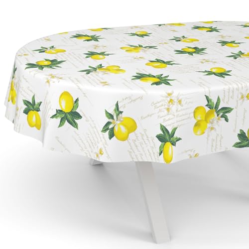 ANRO Wachstuchtischdecke Wachstuch Tischdecke abwaschbar Wachstischdecke Gartentischdecke Rund Oval Eckig Oval 180x140cm Schnittkante Zitronen ANRO Wachstuchtischdecke Wachstuch Tischdecke abwaschbar Wachstischdecke Gartentischdecke Rund Oval Eckig Oval 180x140cm Schnittkante Zitronen von ANRO