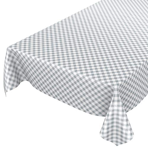 ANRO Wachstuchtischdecke Wachstuch Wachstischdecke Tischdecke Wachstuchdecke Karo Kariert Grau 2000x140cm (20m) von ANRO