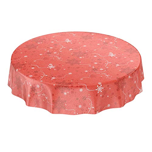 ANRO Wachstuchtischdecke Wachstuch Wachstischdecke Tischdecke Weihnachten Schneeflocken Rot Rund 120cm ANRO Wachstuchtischdecke Wachstuch Wachstischdecke Tischdecke Weihnachten Schneeflocken Rot Rund 120cm von ANRO