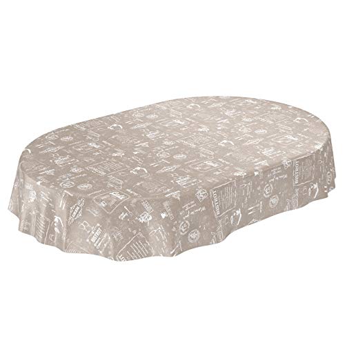 ANRO Wachstuchtischdecke Wachstuch Wachstischdecke Tischdecke abwaschbar Beige Bistro Retro Modern Oval 240x140cm ANRO Wachstuchtischdecke Wachstuch Wachstischdecke Tischdecke abwaschbar Beige Bistro Retro Modern Oval 240x140cm von ANRO