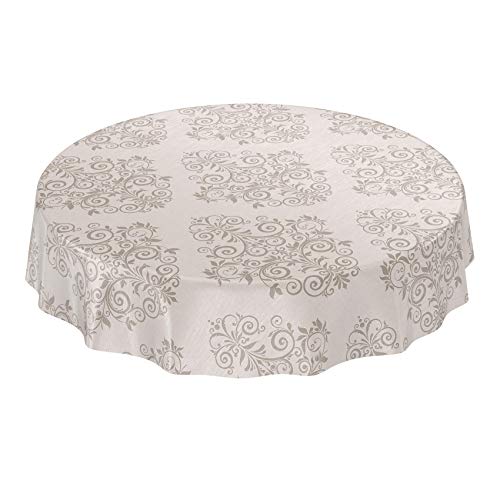 ANRO Wachstuchtischdecke Wachstuch Wachstischdecke Tischdecke abwaschbar Ranken Barock Arabeske Beige Rund 140cm ANRO Wachstuchtischdecke Wachstuch Wachstischdecke Tischdecke abwaschbar Ranken Barock Arabeske Beige Rund 140cm von ANRO
