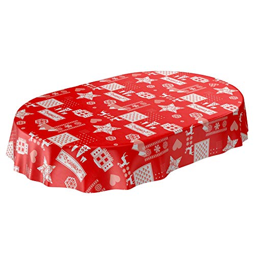 ANRO Wachstuchtischdecke Wachstuch abwaschbar Tischdecke Weihnachten Weihnachtsstimmung Rot Oval 220x140cm ANRO Wachstuchtischdecke Wachstuch abwaschbar Tischdecke Weihnachten Weihnachtsstimmung Rot Oval 220x140cm von ANRO