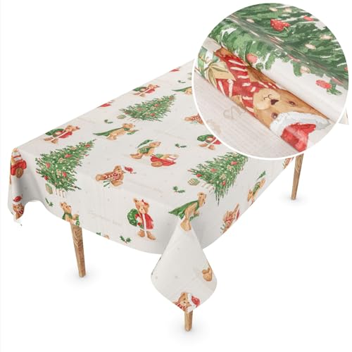 ANRO Wachstuchtischdecke Weihnachts Tischdecke abwaschbar Wachstuch Weihnachten Wachstischdecke Teddybär 100x140cm ANRO Wachstuchtischdecke Weihnachts Tischdecke abwaschbar Wachstuch Weihnachten Wachstischdecke Teddybär 100x140cm von ANRO