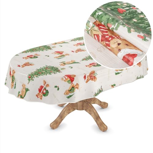 ANRO Wachstuchtischdecke Weihnachts Tischdecke abwaschbar Wachstuch Weihnachten Wachstischdecke Teddybär Oval 200x140cm ANRO Wachstuchtischdecke Weihnachts Tischdecke abwaschbar Wachstuch Weihnachten Wachstischdecke Teddybär Oval 200x140cm von ANRO