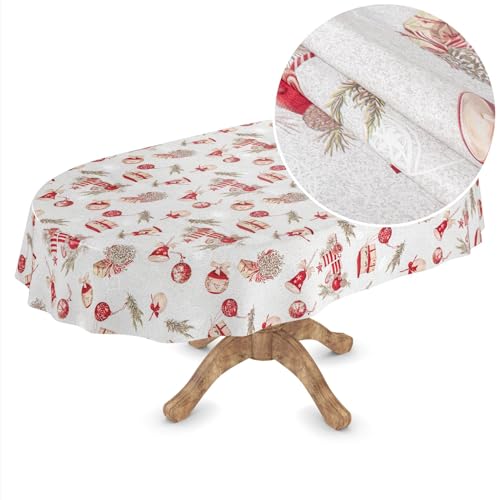 ANRO Wachstuchtischdecke Weihnachts Tischdecke abwaschbar Wachstuch Weihnachten Wachstischdecke Weihnachtsschmuck Oval 180x140cm ANRO Wachstuchtischdecke Weihnachts Tischdecke abwaschbar Wachstuch Weihnachten Wachstischdecke Weihnachtsschmuck Oval 180x140cm von ANRO
