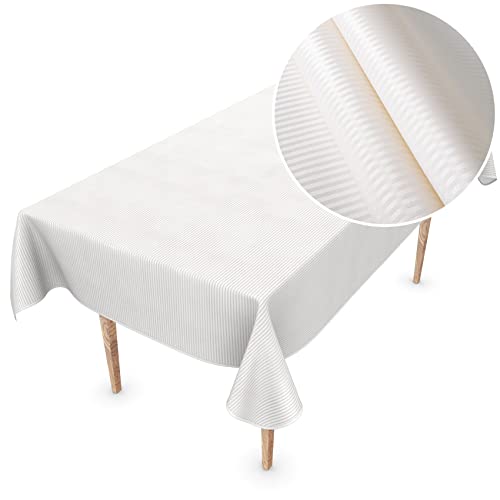 Premium Wachstuchtischdecke Tischdecke Vinyl Wachstischdecke abwaschbar 110x150cm Streifen Weiß Perlmut edel abwischbar Premium Wachstuchtischdecke Tischdecke Vinyl Wachstischdecke abwaschbar 110x150cm Streifen Weiß Perlmut edel abwischbar von ANRO
