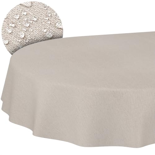 Stoff Tischdecke Textil Tischwäsche Tischtuch Baumwolle Polyester abwaschbar Uni Ornament Damast Jacquard Gewebe waschbar Beige Grau Oval 180x140cm Schnittkante Stoff Tischdecke Textil Tischwäsche Tischtuch Baumwolle Polyester abwaschbar Uni Ornament Damast Jacquard Gewebe waschbar Beige Grau Oval 180x140cm Schnittkante von ANRO