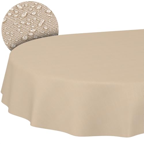 Stoff Tischdecke Textil Tischwäsche Tischtuch Baumwolle Polyester abwaschbar Uni Ornament Damast Jacquard Gewebe waschbar Beige Oval 180x140cm Schnittkante Stoff Tischdecke Textil Tischwäsche Tischtuch Baumwolle Polyester abwaschbar Uni Ornament Damast Jacquard Gewebe waschbar Beige Oval 180x140cm Schnittkante von ANRO