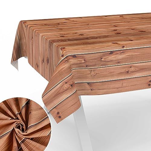 Stoff Tischdecke Tischwäsche Textil Tischtuch Baumwolle Polyester Gewebe abwaschbar pflegeleicht, in rund oval eckig Holz Braun 90x130cm Schnittkante Stoff Tischdecke Tischwäsche Textil Tischtuch Baumwolle Polyester Gewebe abwaschbar pflegeleicht, in rund oval eckig Holz Braun 90x130cm Schnittkante von ANRO