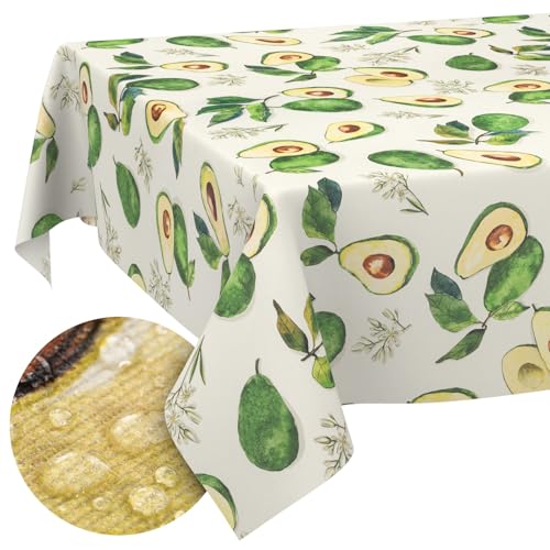 Tischdecke Stoff abwaschbar Tischtuch Tafeldecke pflegeleicht Lotuseffekt schmutz- & wasserabweisend für Indoor Outdoor Tischdecke 200x140cm Schnittkante Avocado Tischdecke Stoff abwaschbar Tischtuch Tafeldecke pflegeleicht Lotuseffekt schmutz- & wasserabweisend für Indoor Outdoor Tischdecke 200x140cm Schnittkante Avocado von ANRO