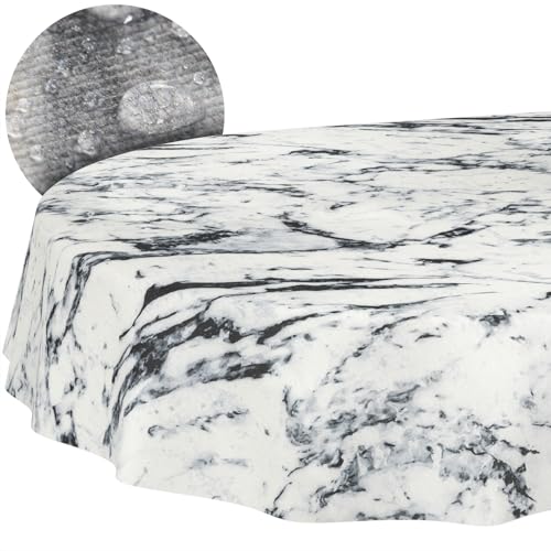 Tischdecke Stoff abwaschbar Tischtuch Tafeldecke pflegeleicht Lotuseffekt schmutz- & wasserabweisend für Indoor Outdoor Tischdecke Oval 180x140cm Schnittkante Marmor Schwarz Tischdecke Stoff abwaschbar Tischtuch Tafeldecke pflegeleicht Lotuseffekt schmutz- & wasserabweisend für Indoor Outdoor Tischdecke Oval 180x140cm Schnittkante Marmor Schwarz von ANRO