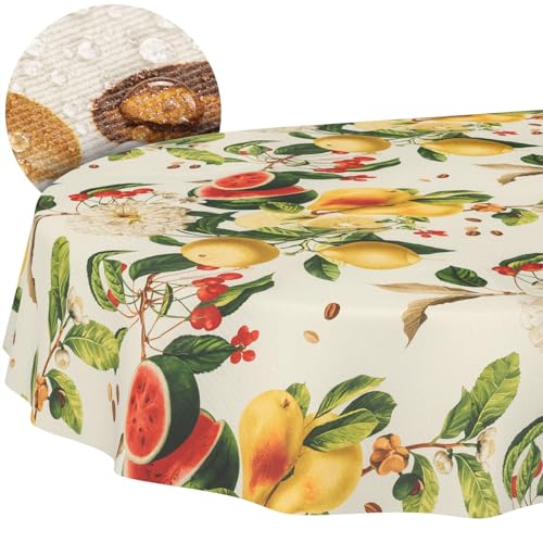 Tischdecke Stoff abwaschbar Tischtuch Tafeldecke pflegeleicht Lotuseffekt schmutz- & wasserabweisend für Indoor Outdoor Tischdecke Oval 180x140cm Schnittkante Sandias Tischdecke Stoff abwaschbar Tischtuch Tafeldecke pflegeleicht Lotuseffekt schmutz- & wasserabweisend für Indoor Outdoor Tischdecke Oval 180x140cm Schnittkante Sandias von ANRO