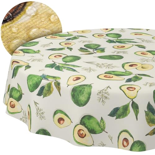 Tischdecke Stoff abwaschbar Tischtuch Tafeldecke pflegeleicht Lotuseffekt schmutz- & wasserabweisend für Indoor Outdoor Tischdecke Rund 140cm Schnittkante Avocado Tischdecke Stoff abwaschbar Tischtuch Tafeldecke pflegeleicht Lotuseffekt schmutz- & wasserabweisend für Indoor Outdoor Tischdecke Rund 140cm Schnittkante Avocado von ANRO