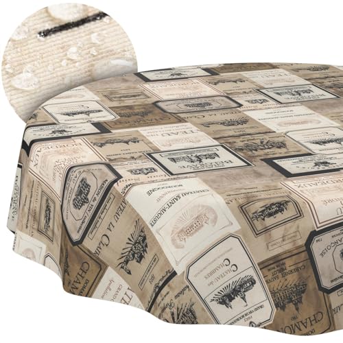 Tischdecke Stoff abwaschbar Tischtuch Tafeldecke pflegeleicht Lotuseffekt schmutz- & wasserabweisend für Indoor Outdoor Tischdecke Rund 140cm Schnittkante Wein Tischdecke Stoff abwaschbar Tischtuch Tafeldecke pflegeleicht Lotuseffekt schmutz- & wasserabweisend für Indoor Outdoor Tischdecke Rund 140cm Schnittkante Wein von ANRO