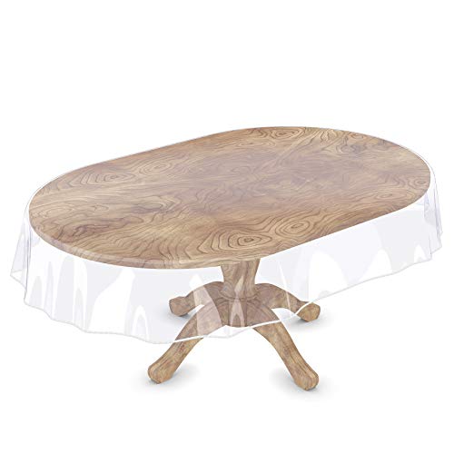 Tischdecke Transparent abwaschbar Durchsichtig Folie mit Saum in Weiß Oval 260x140cm 0,5mm Tischdecke Transparent abwaschbar Durchsichtig Folie mit Saum in Weiß Oval 260x140cm 0,5mm von ANRO