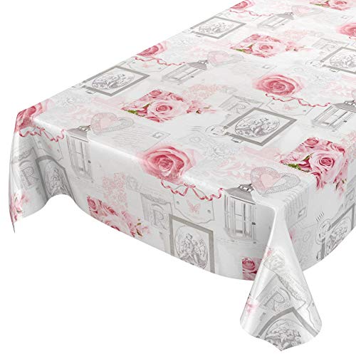 Tischdecke Wachstuchtischdecke Wachstuch Wachstischdecke pflegeleicht abwaschbar Rosen Landhaus Antik Grau 100 x 140cm, Schnittkante Tischdecke Wachstuchtischdecke Wachstuch Wachstischdecke pflegeleicht abwaschbar Rosen Landhaus Antik Grau 100 x 140cm, Schnittkante von ANRO