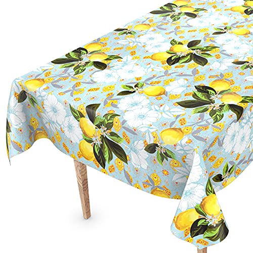 Tischdecke abwaschbar Wachstuch Wachstuchtischdecke 140 x 140cm Schnittkante Zitronen Gartentischdecke Wachstuch von ANRO